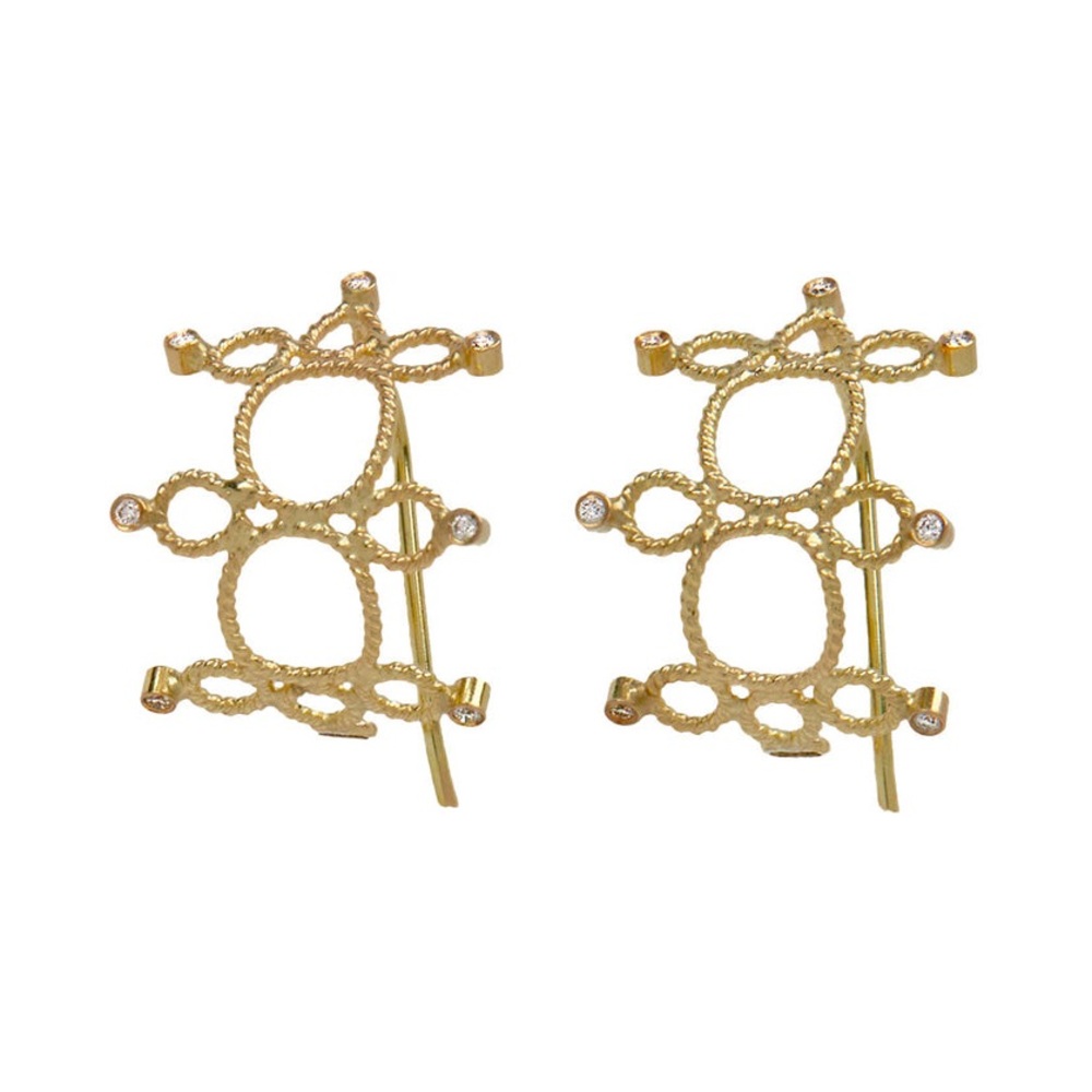 ON SALE! Christina Soubli, Twist Jewelry,Seattle.18K looped diamond Hoops - Picture 7 of 8